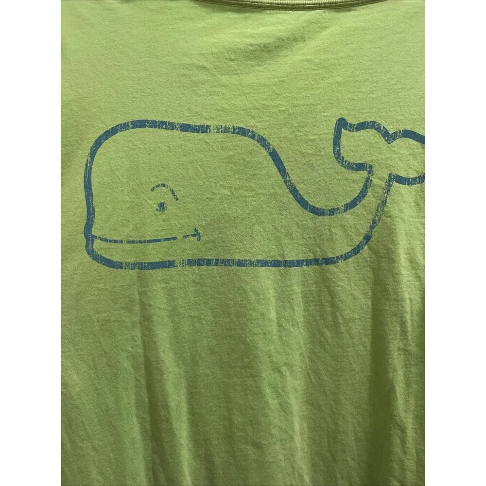 Vineyard Vines Men's Long Sleeve Shirt Lime Green Size Large Blue Whale - Picture 5 of 5